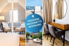 Moderne Maisonette Ferienwohnung mit Gartenzugang, nur 7 Gehminuten zum Strand, Parkplatz & Fahrradunterstellplatz